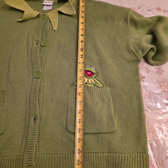 Vintage Disney's The Muppets Kermit the Frog Cardigan - Picture 11 of 12